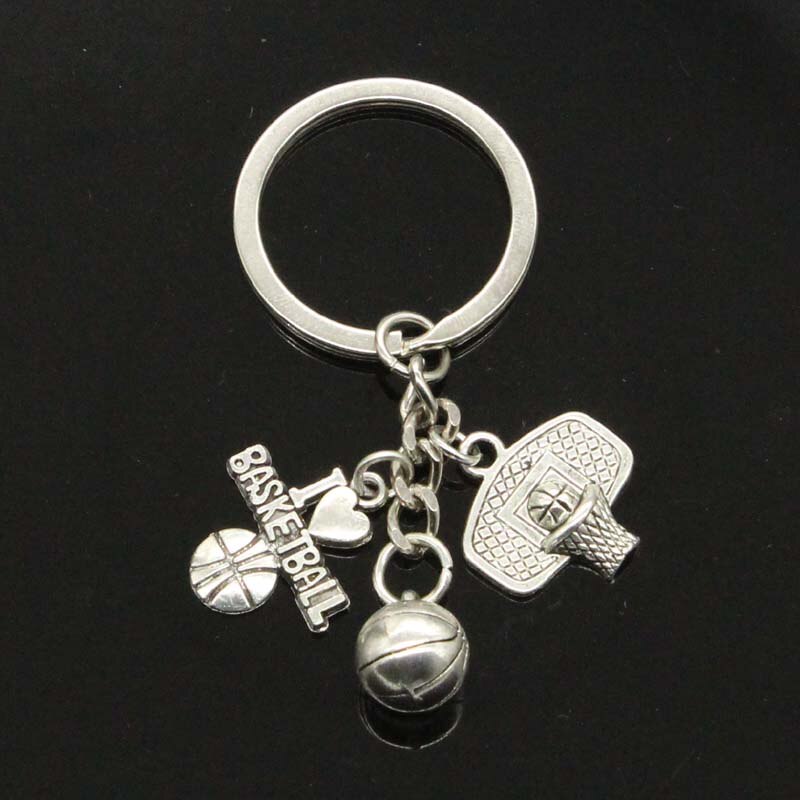 I Love Basketball Basketball Hoop Pendant Diy Handmade Charms Men Keychain Car Keychain Jewelry Souvenir For