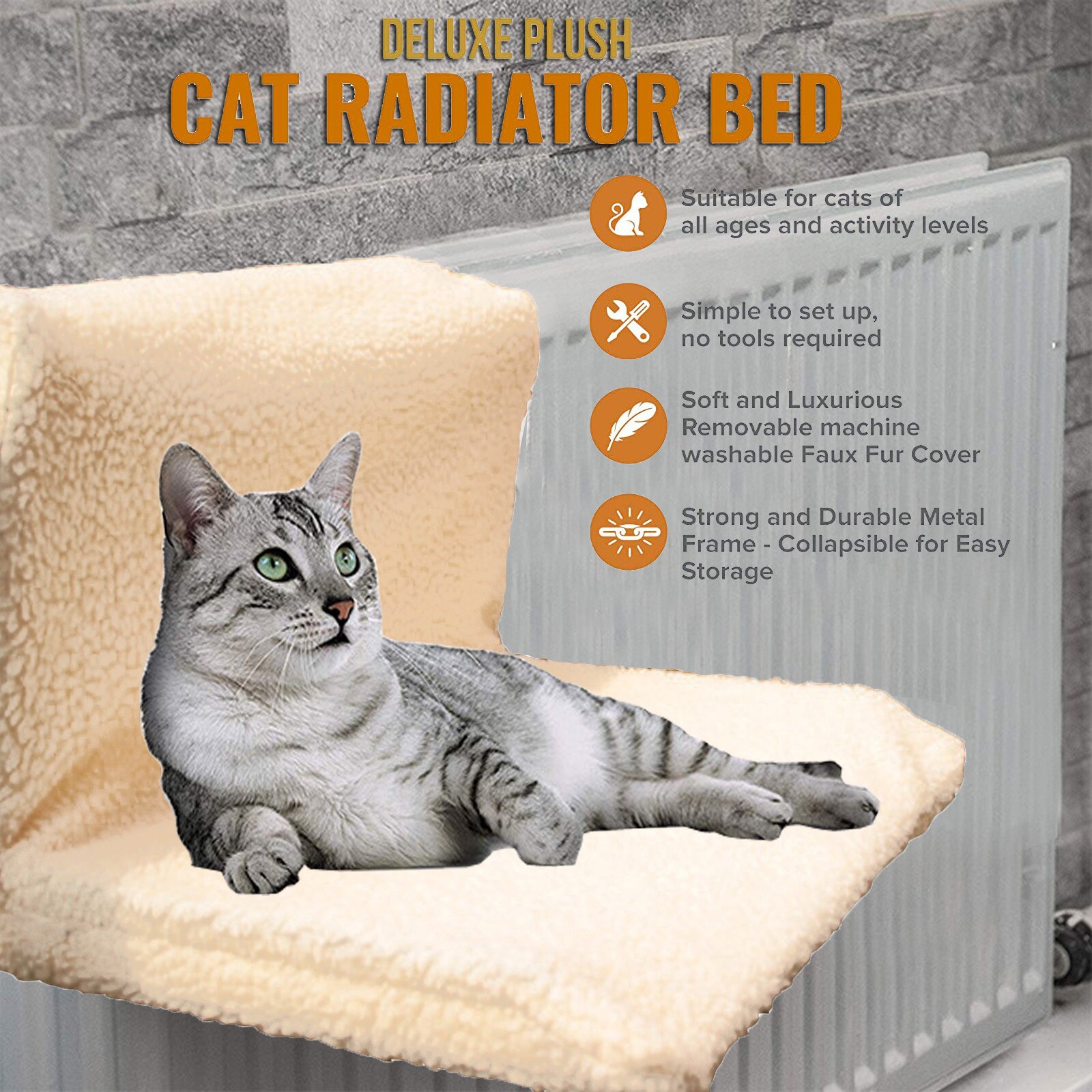 4# Cat Bed Removable Window Sill Cat Radiator Bed Hammock Perch Seat Lounge Pet Kitty Hanging Bed Cosy Hammock Mount Pet Seat