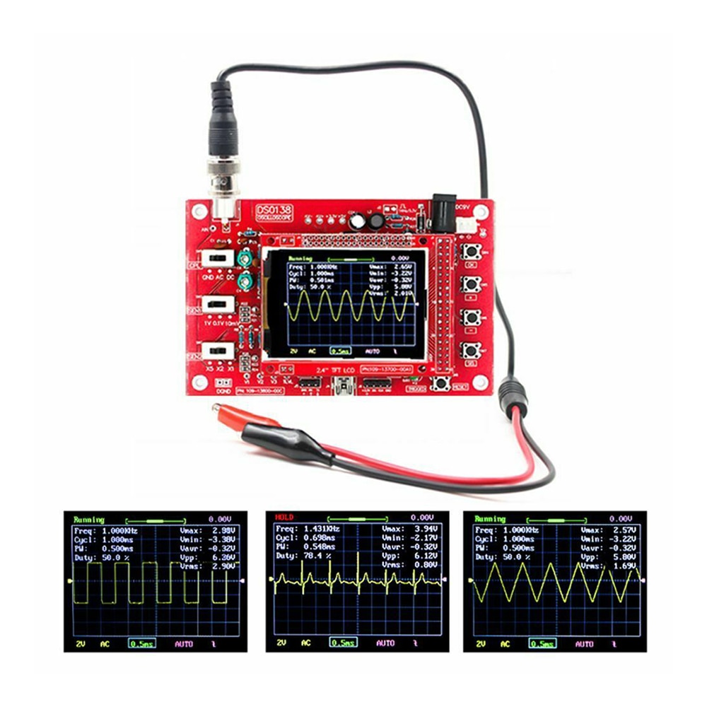 Oscilloscope numérique kit de bricolage entièrement soudé assemblé DSO138 2.4 "TFT Oscilloscope numérique + sonde B1