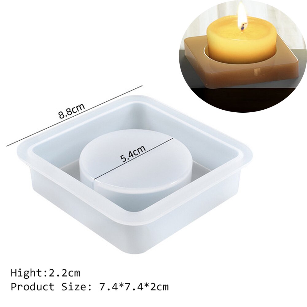 Tarro de vela de hormigón, molde de silicona, portavelas redondo de loto, molde de yeso de cemento, herramienta de molde para candelabro de resina epoxi hecho a mano: Marrón