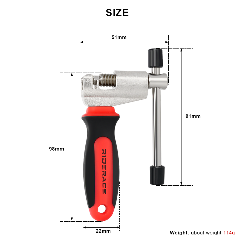 Removedor de pasadores de cadena de bicicleta con pasador de repuesto, herramienta de reparación de divisor de eslabones de bicicleta, accesorios de dispositivo cortador Extractor de cadena MTB