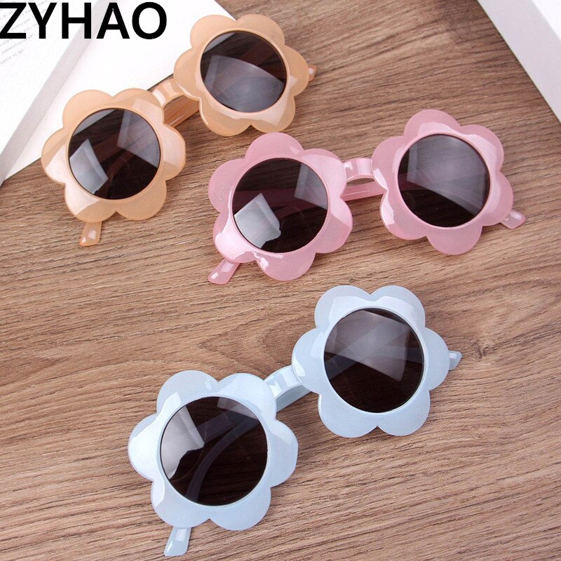 Vintage børn solbriller børn pink nuancer runde briller baby søde blomst solbriller drenge piger eyewear oculos