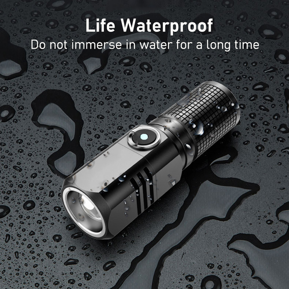 Mini linterna Led potente XHP50 de 10000 lúmenes, batería integrada, 3 modos, luz de Flash recargable por Usb, lámpara