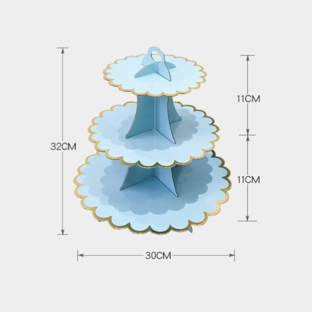 3-Layer Round Birthday Cupcake Dessert DIY Paper Craft Stand Dessert Display Rack Wedding Party Wedding Supplies Cake Tools