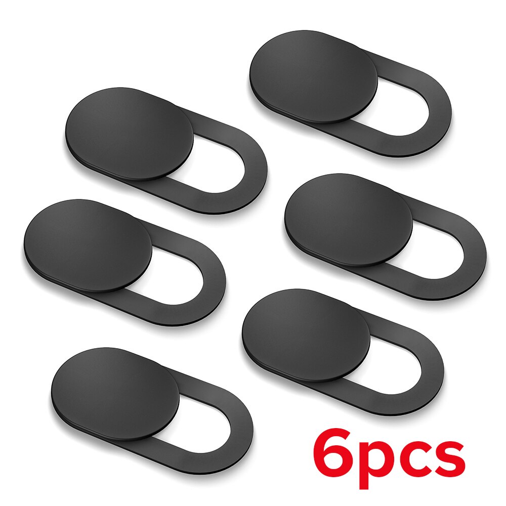 6 uds. Tapa Universal para WebCam imán de obturador deslizante cubierta de plástico para cámara Web portátil iPad PC Macbook Tablet pegatina de privacidad: Default Title