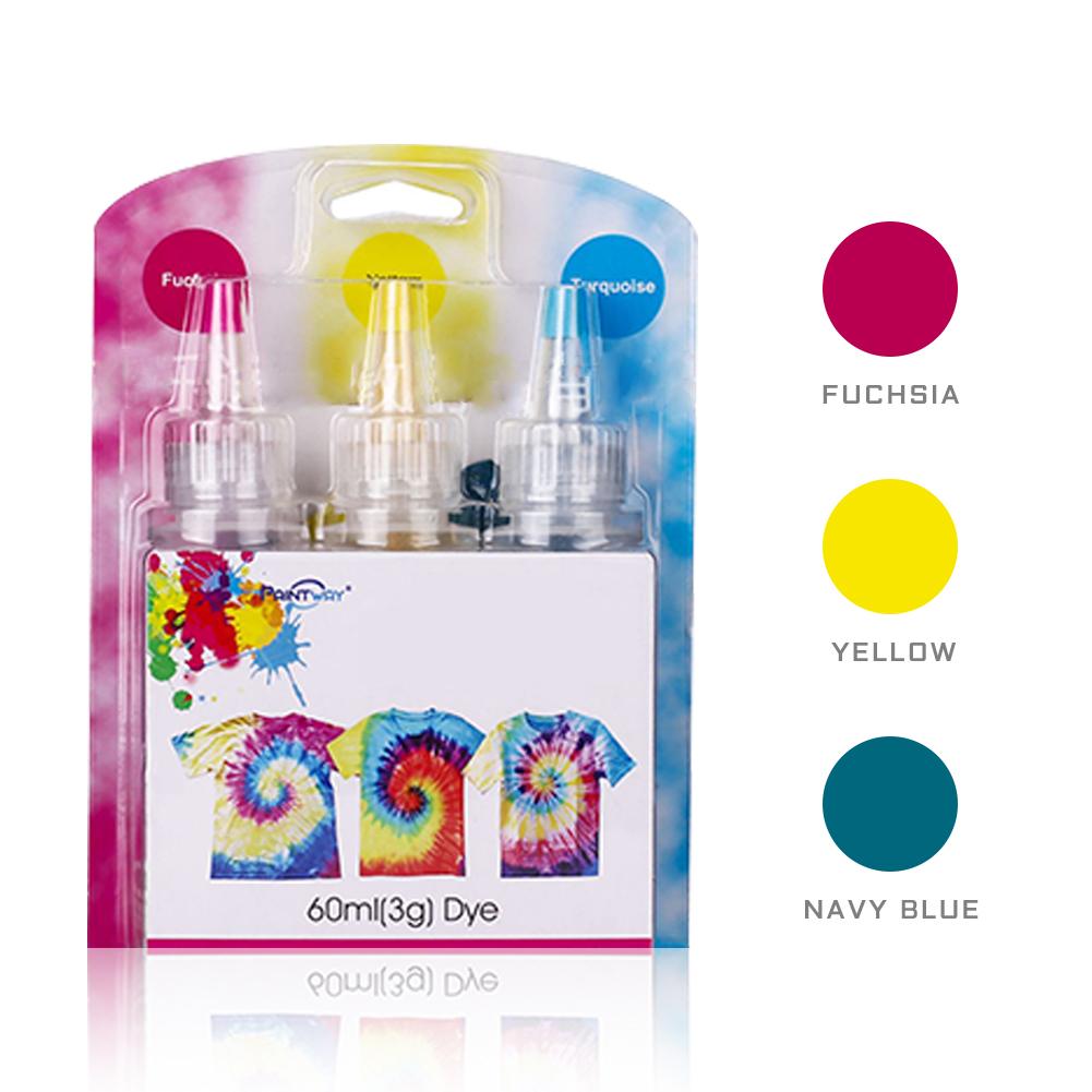 Tie-dye kit bomuld linned tøj farvestoffer giftfri diy dye kit maling farver kunst tøj til farvestoffer maling 3 farver: Default Title