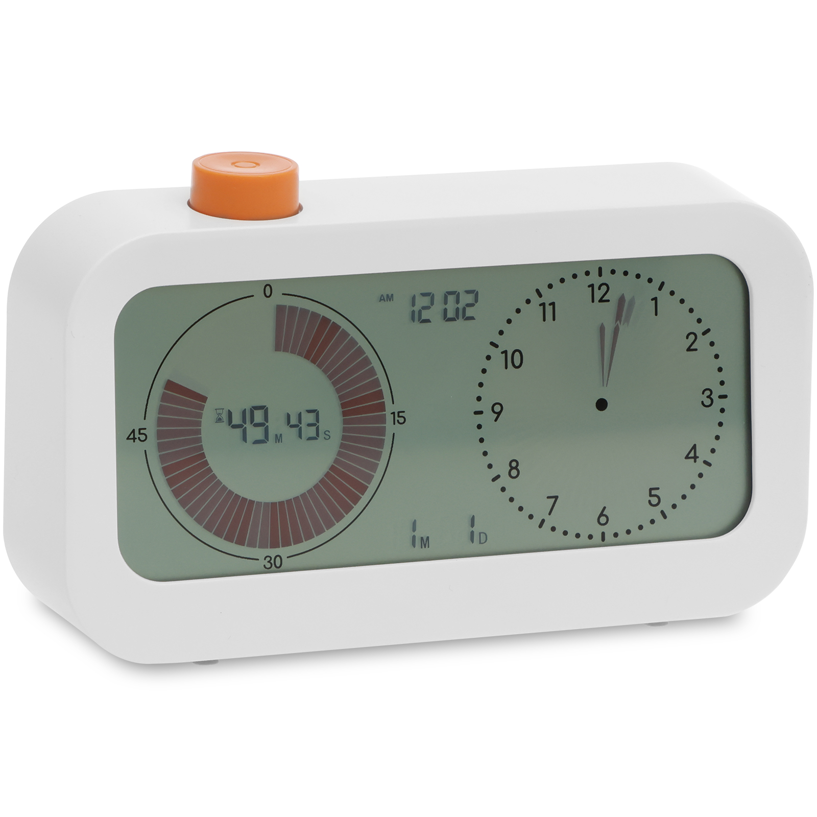 Dual Digital Visual Timer Double Dial 60 Minute Countdown Timer Time Management for Cooking Sport Alarm Calendar Display Clock