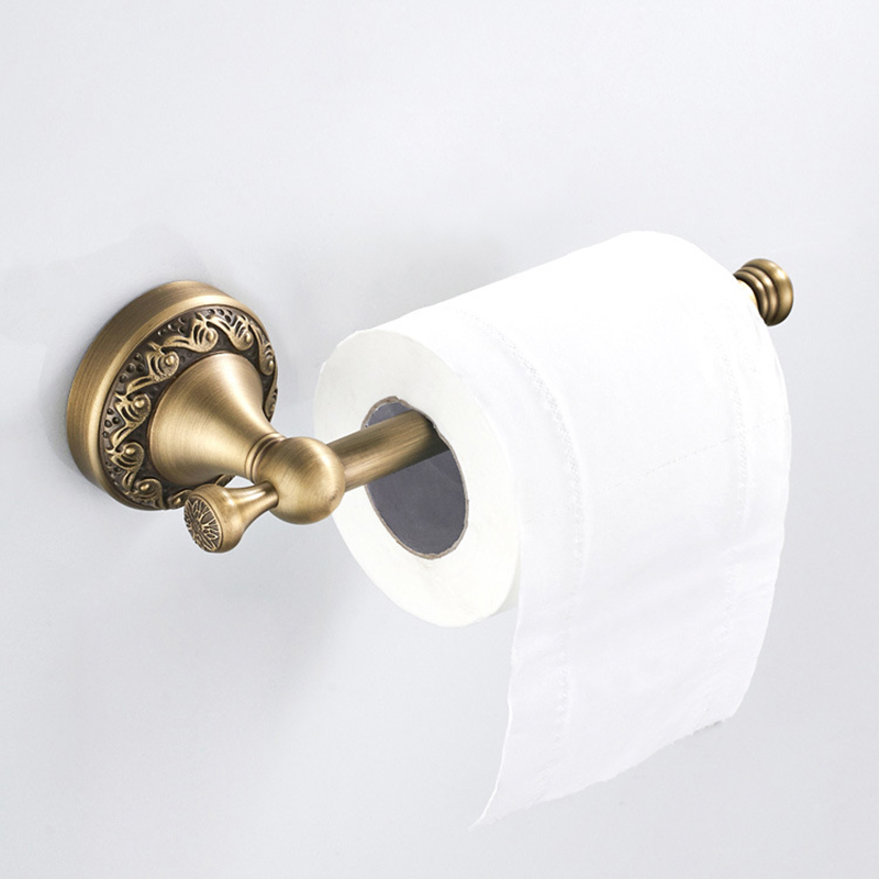 Juego de accesorios de baño antiguos, soporte de papel de latón, accesorios de baño, soporte escovado para inodoro montado en la pared, ganchos para barra de toalla