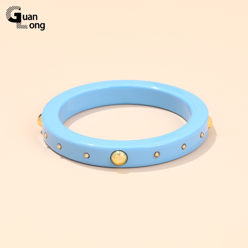 GuanLong resina Vintage gioielli indiani punta in metallo braccialetti irregolari per donna ragazza Design Charms braccialetti estivi braccialetto Praty