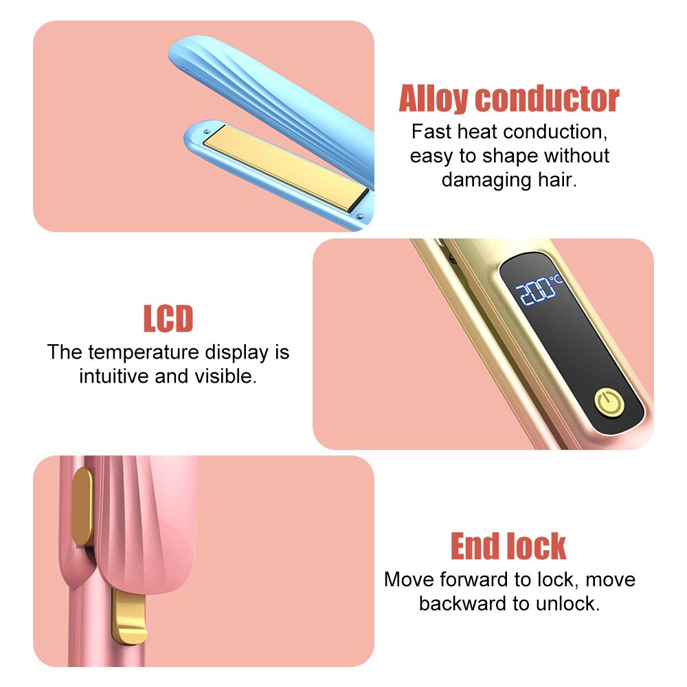 Fer à friser en céramique Tourmaline, plaque chauffante pour cheveux, chauffage rapide, Performance thermique