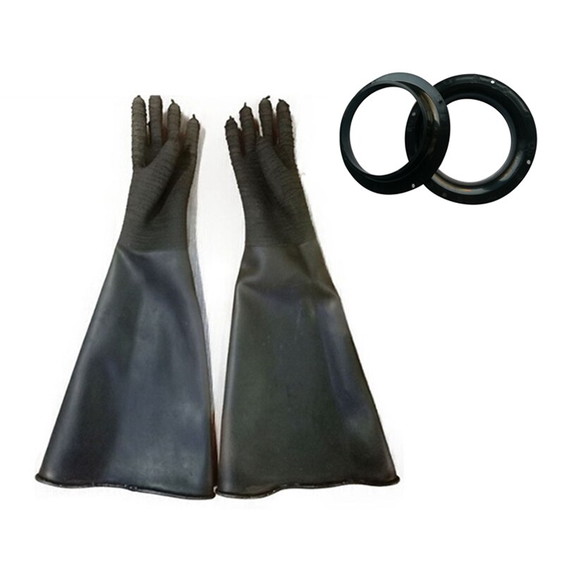 Big Thicker Sand Blasting Gloves Safety Sandblaster Gloves Gloves Holder and Clamp for Sandblasting Cabinet: Default Title