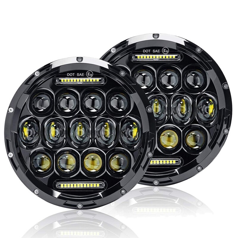 2 st 7 tum runda 150w totala ledstrålkastare för jeep wrangler jk tj  lj 1997-17: Default Title