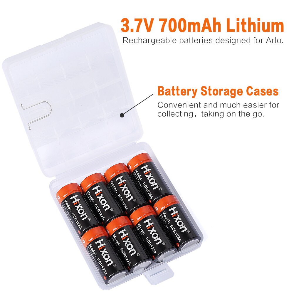 Hixon – batterie Rechargeable pour caméra Arlo HD et Reolink argus 700 V, 12 pièces, RCR123a, 16340 mAh, 3.7