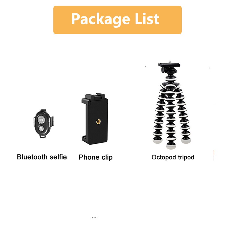 Jumpflash Vlog Selfie Flexible Tripod with Remote Control Microphone LED Light Holder for Smartphone & Motion Camera Tripod: D