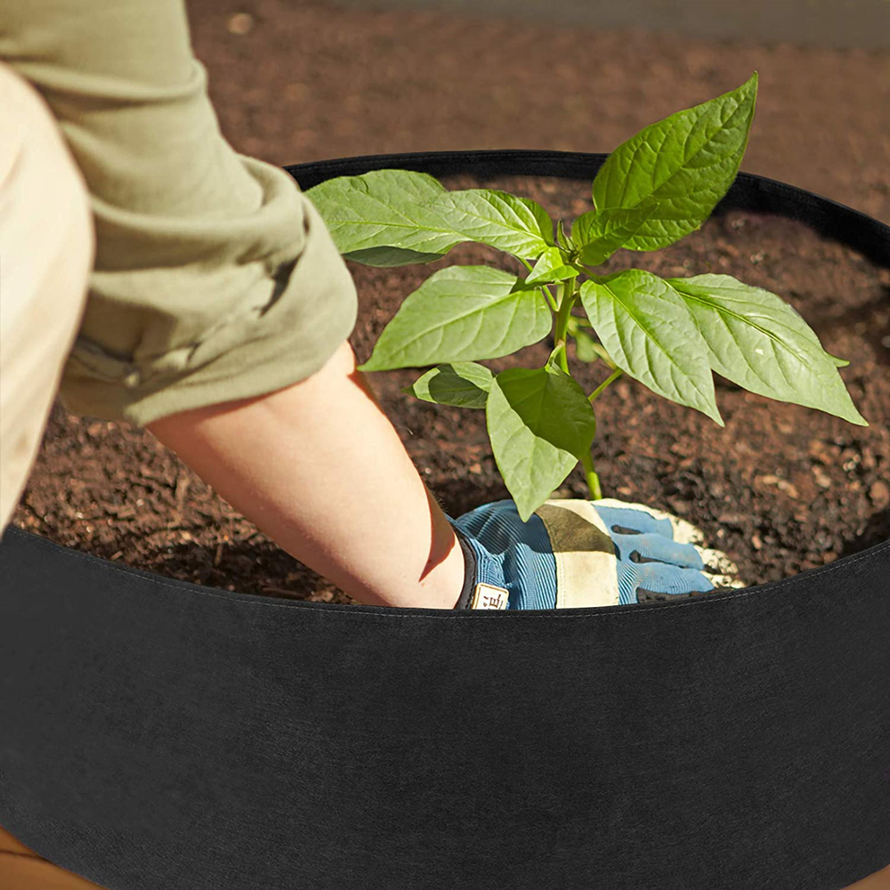 10/30/40/50/100 liter tyg trädgård upphöjd bädd rund planteringsbehållare odlingspåsar tyg planteringskruka för växter plantskola kruka