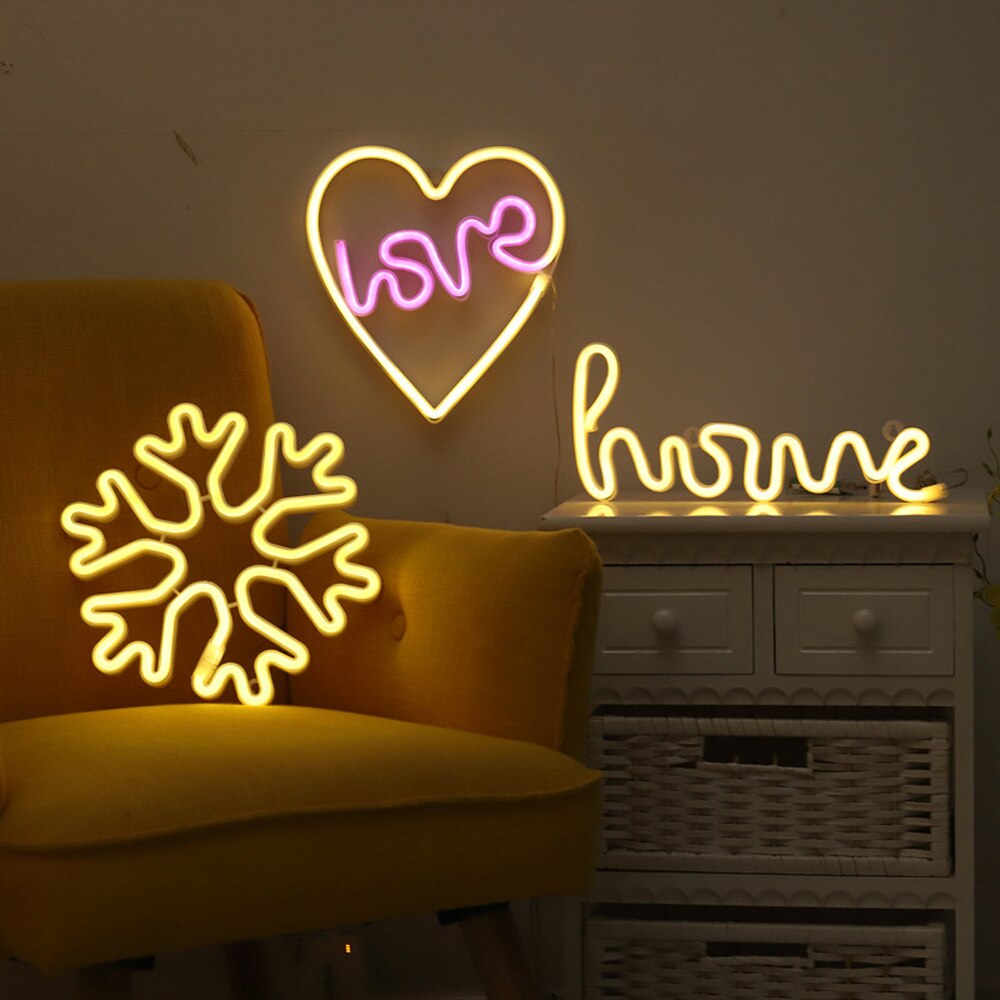 LED néon mur Art signe lumières animaux modèle nuit lampe 5V USB/à piles chambre décor maison fête décoration