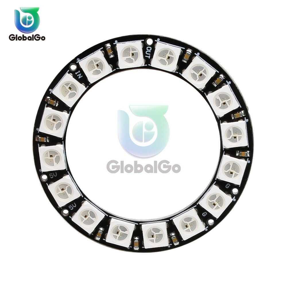 WS2812 LED Chip 5050 SMD RGB DC5V DIY RGB LED Ring Round Modules LED Circle Light Lamp: 16 bit