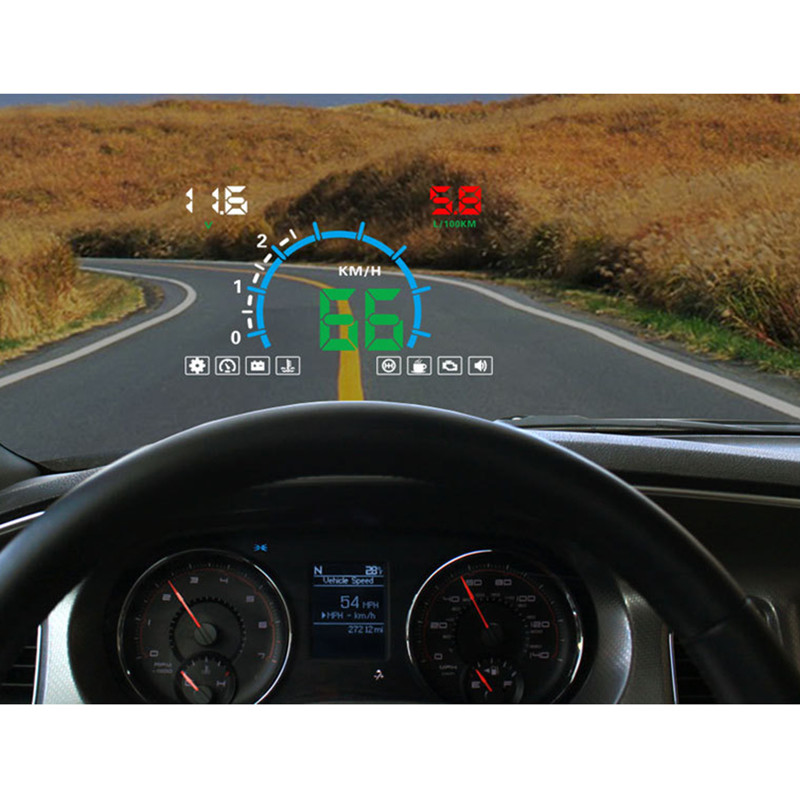 5.8 "näyttö hud auton pää ylös näyttö moottorivika polttoainehälytys nopeusmittari  e350