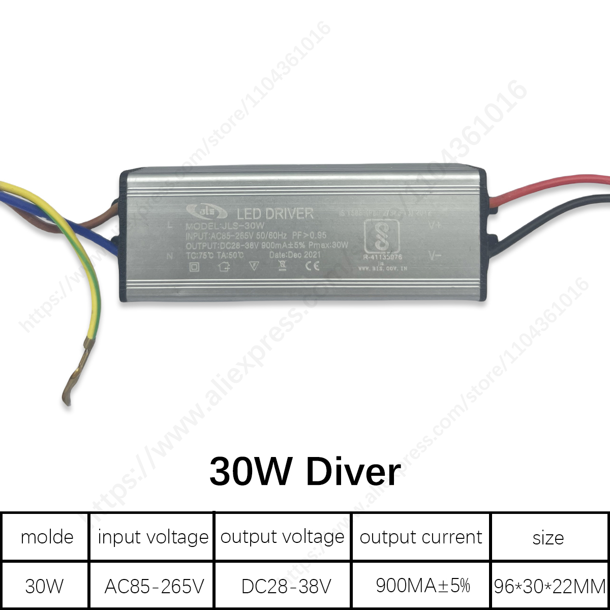 30W 50W 60W 80W 100W bez migotania wodoodporny sterownik doprowadziło stałe napięcie DC24-42V zasilacz AC85-265V transformatory oświetleniowe: Beżowy