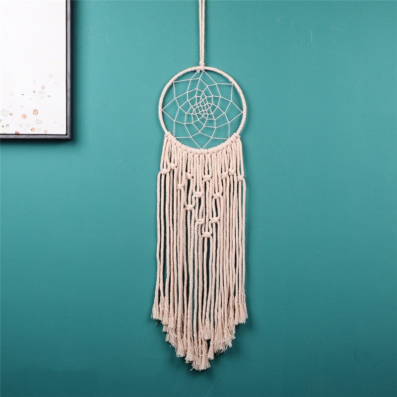 Macramé nórdico atrapasueños tapiz decoración de habitación decoración de granja hecho a mano atrapasueños
