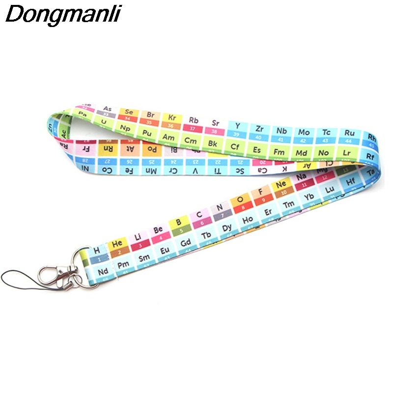 PC199 The Periodic Table Lanyard Badge ID Lanyards/ Mobile Phone Rope/ Key Lanyard Neck Straps Keychain