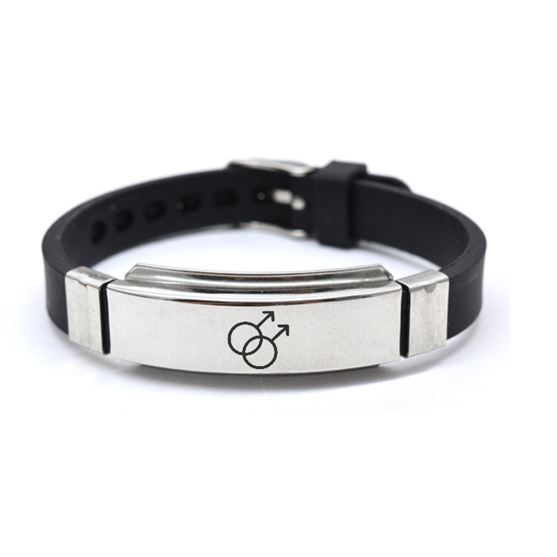 LGBT pride gay rainbow Silicon Bracelet for women man Boy Girl Symbol Gay Pride Lover Friendship Bracelets Man Jewelry: SLH002003