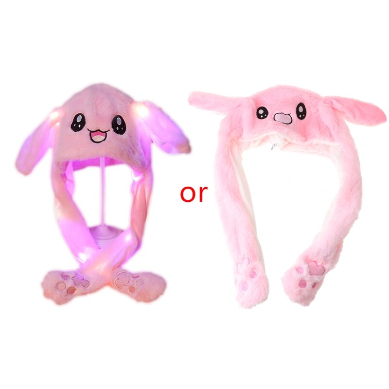 Allumer Chapeau En Peluche avec des Oreilles Mécaniques Dessin Animé Lapin Panda LED Couvre-oreille: C