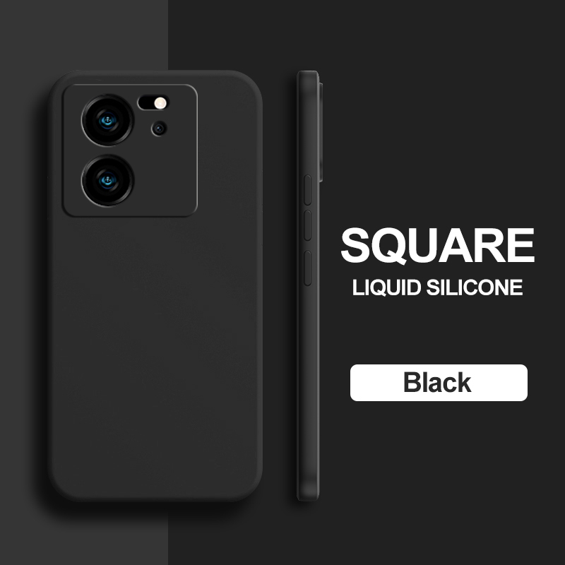 Voor Xiaomi 13 T Pro telefoonhoesjes Vierkante Vloeibare Siliconen Camera Lens Protector Zachte Cover voor Xiaomi Mi 13 t 13 T Mi 13 T Pro Schokbestendige hoesje
