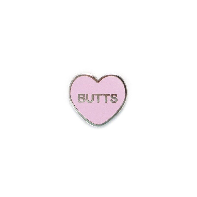 Butts Candy Heart Enamel Pin