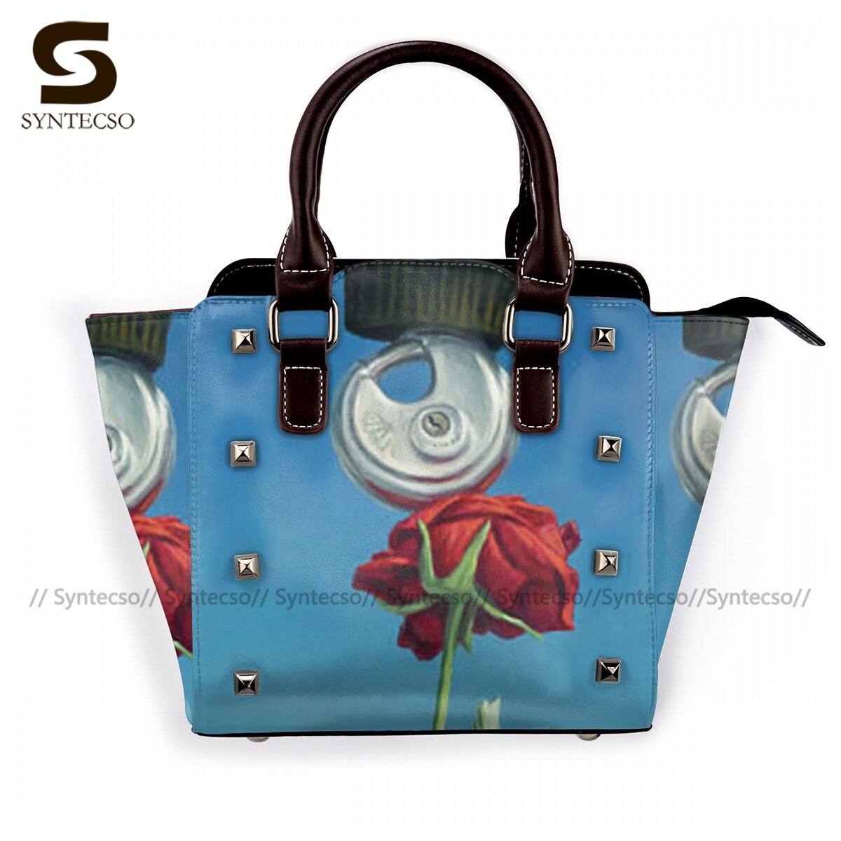 Sac à main en cuir Vintage pour femmes, sac à bandoulière Rose de bureau,: 2