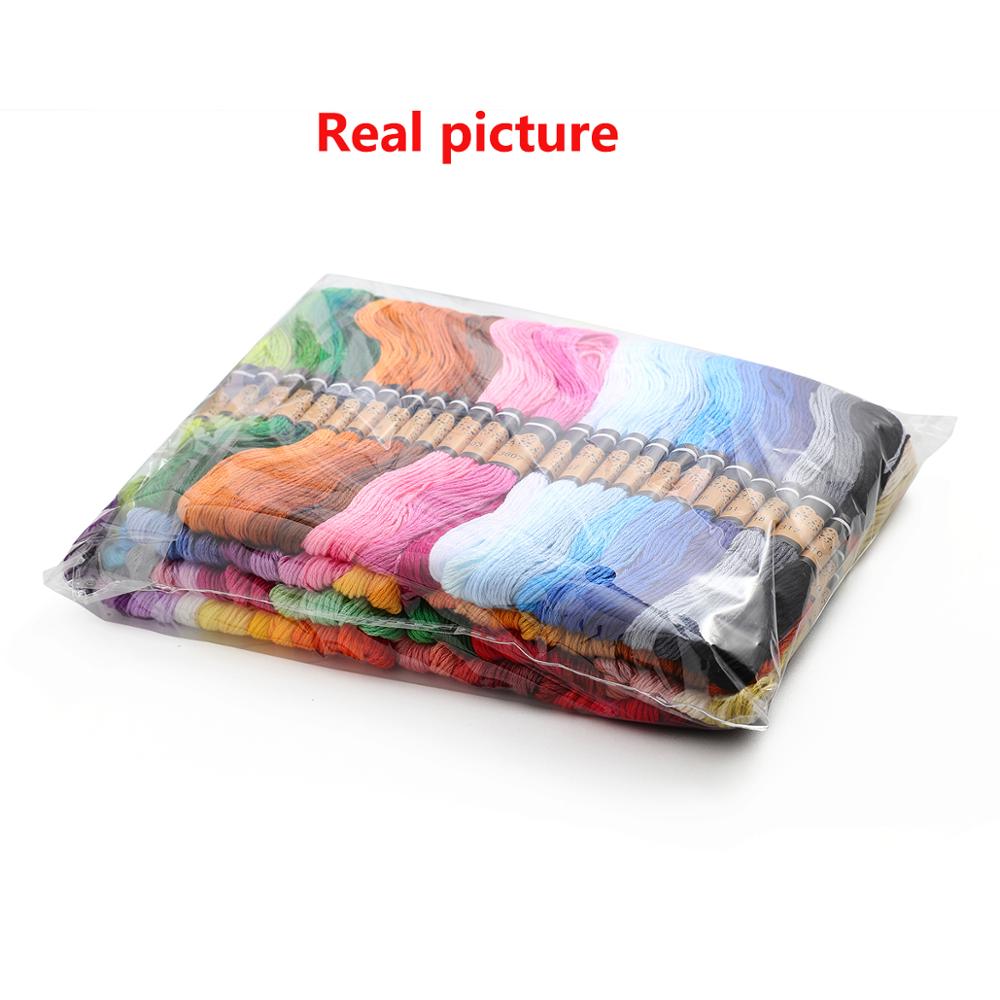 Hilo de bordar de algodón para punto de cruz, Kit de madejas para bordado, herramienta de costura DIY, 100 Uds.