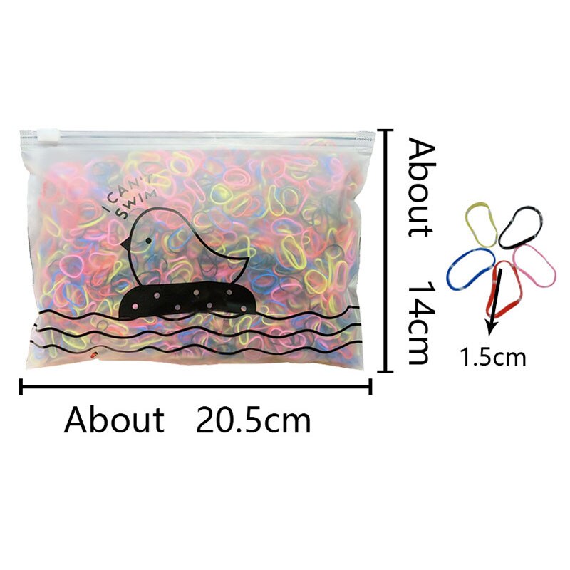 1000 Pcs/Set One Time Mini Rubber Bands Kids Headwear Women Hair Bands Scrunchie Hair Rope Braiding Transparent Hair Accessories