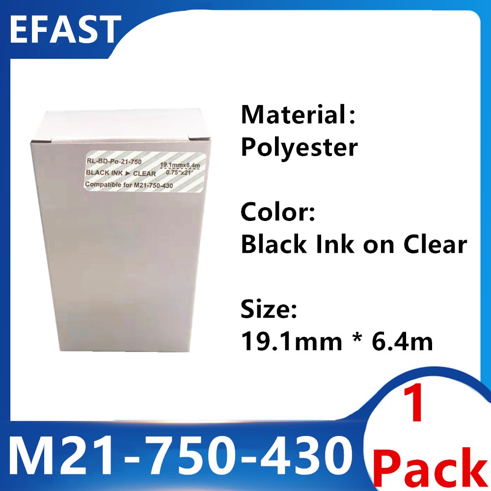 1Pack M21 750 430 Polyester Label Ribbon Black On ... – Vicedeal