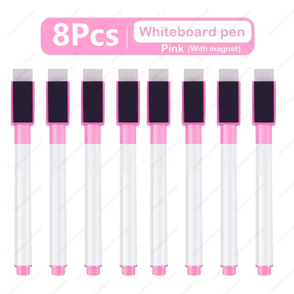 1-48Pcs Magnetic Erasable Whiteboard Pen Color Options Numbering Stationery Office Teaching Supplies for Blackboard Student Note: Dark Grey