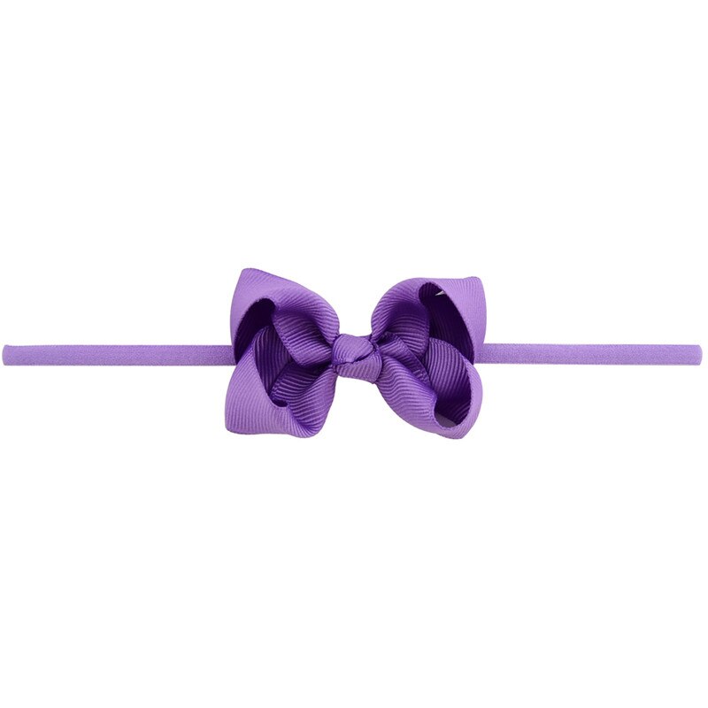 Baby Kids Kleine Leuke Hoofdband DIY boog-knoop Grosgrain Lint Boog Dunne Elastische Tulband Haarbanden Meisjes Hoofdbanden haar Accessoires: 05 Violet