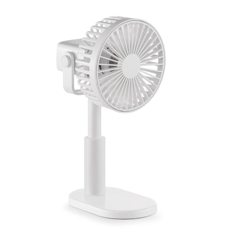 Rechargeable Desk Fan Portable Ultra-quiet Electric USB Fans Silent Air Cooling Fan: White