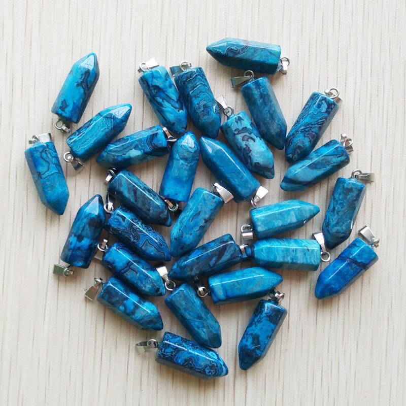 50pcs/lot bestselling good natural stone mix point pillar pendants for jewelry making