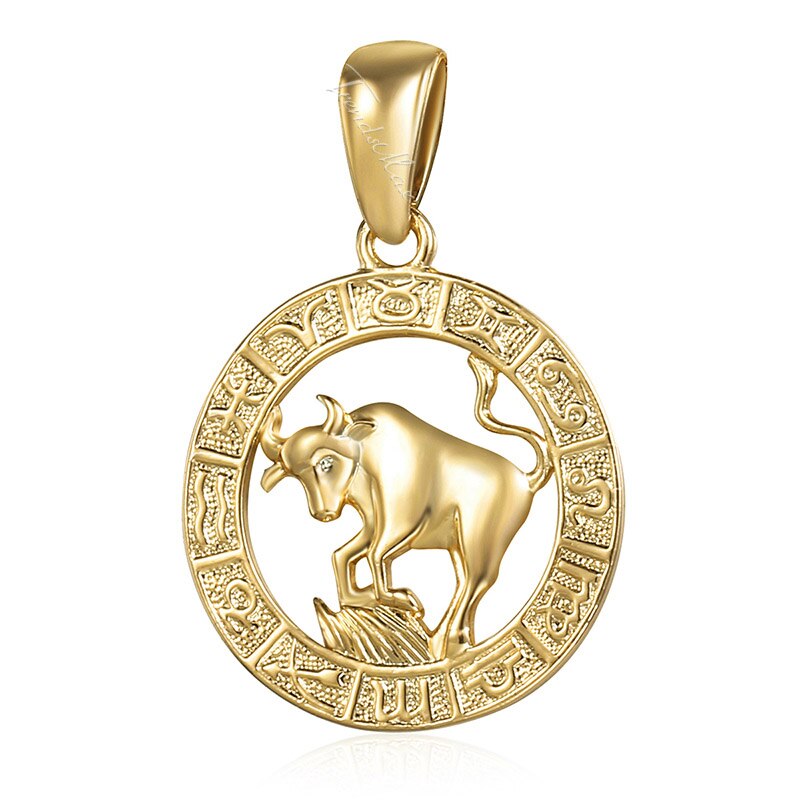 Womens Taurus Pendant Necklace Gold Zodiac Sign Constellation Pendant For Woman Jewelry HGP358: GP358