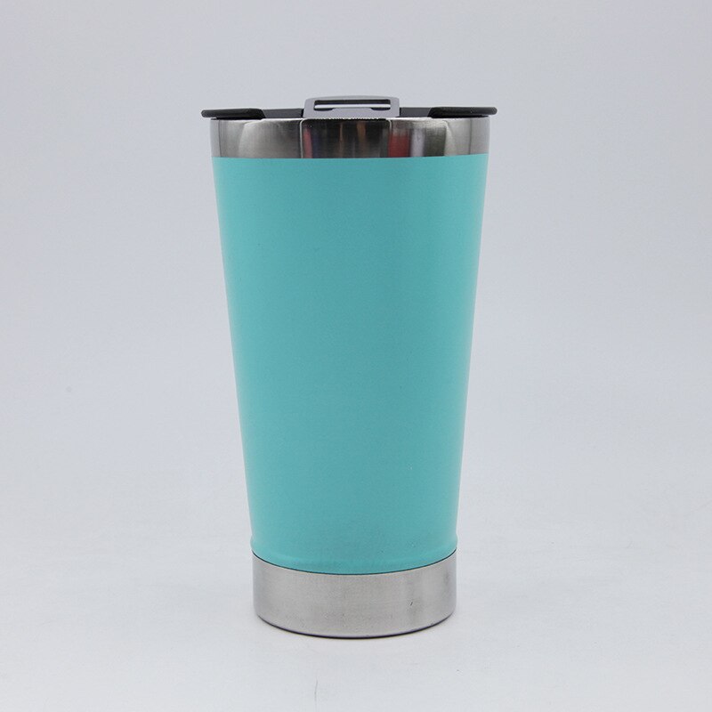 Creativity 304 Stainless Steel Beer Cup Thermos Cup With Bottle Opener 473ML Heat Preservation And Cold Preservation: Light Green