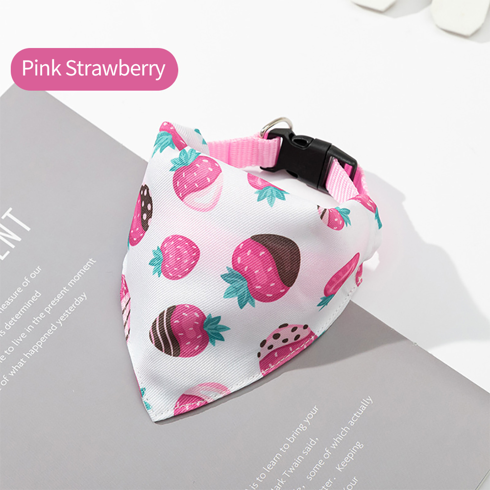 Écharpe de cou réglable en cuir pour animal de compagnie, collier bandana, accessoires pour chiot et chat: M / Rose