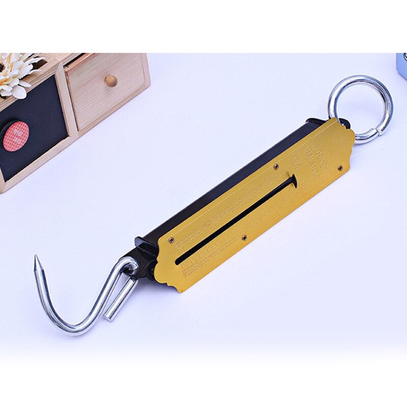 Y1UU Yellow Fishing Scale with Hook Portable Mechanical Luggage Scale Weight Scale Auto-off Function for Household Shops