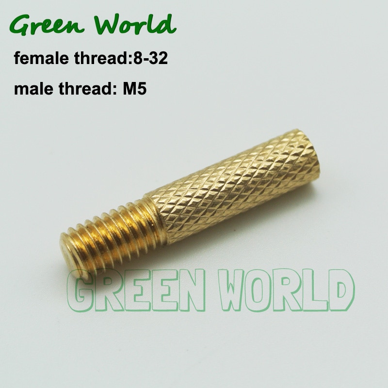 Green world 1pc/ parti massiv messing adapter, hangevind  m5, hungevind 8-32