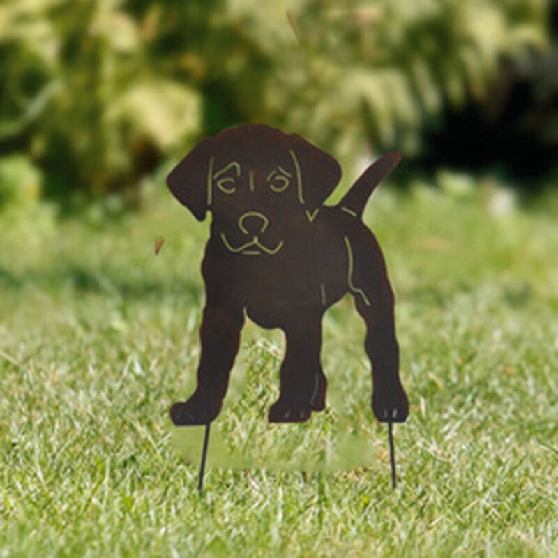 JEYL ozdoby ogrodowe wtyczka-w wystrój rdzy szczeniak gniazdo stylowy metal kwiat pojemnik robić trawnik ogród