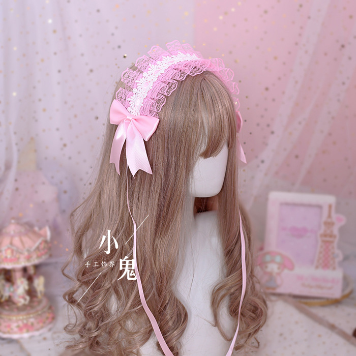 Lolita headdress Lolita accessories Japanese style dark sweet lace hair accessories Maid headband gothic lolita: green