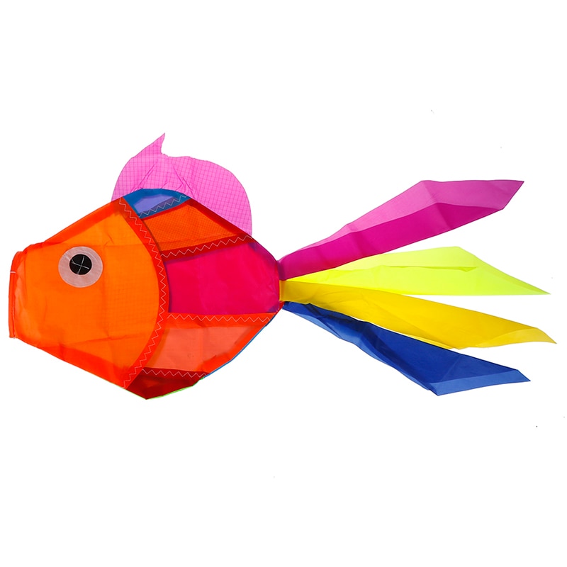 Aquilone di pesce arcobaleno Nylon Ripstop giocattoli Flying Beach Fun aquilone Windsock Outdoor Garden Decor linea per bambini giocattoli per lavanderia