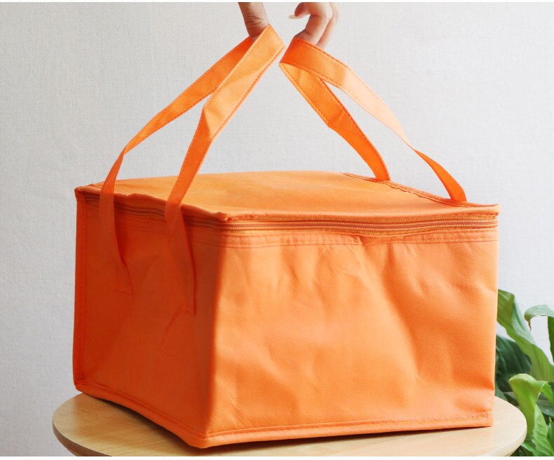9l 14l 21l 36l färgglad bärbar kylväska termisk pizza tårta isolerad behållare lunch picknicklåda ispåse burkar dryck kylväska: Orange 9l