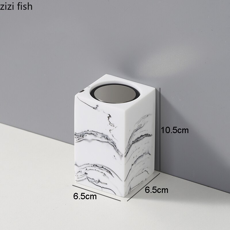 Resin Toothpick Boxes Squeeze Cotton Swab Toothpick Storage Container Stainless Steel Lid Home Portable Cotton Swab Storage Jars