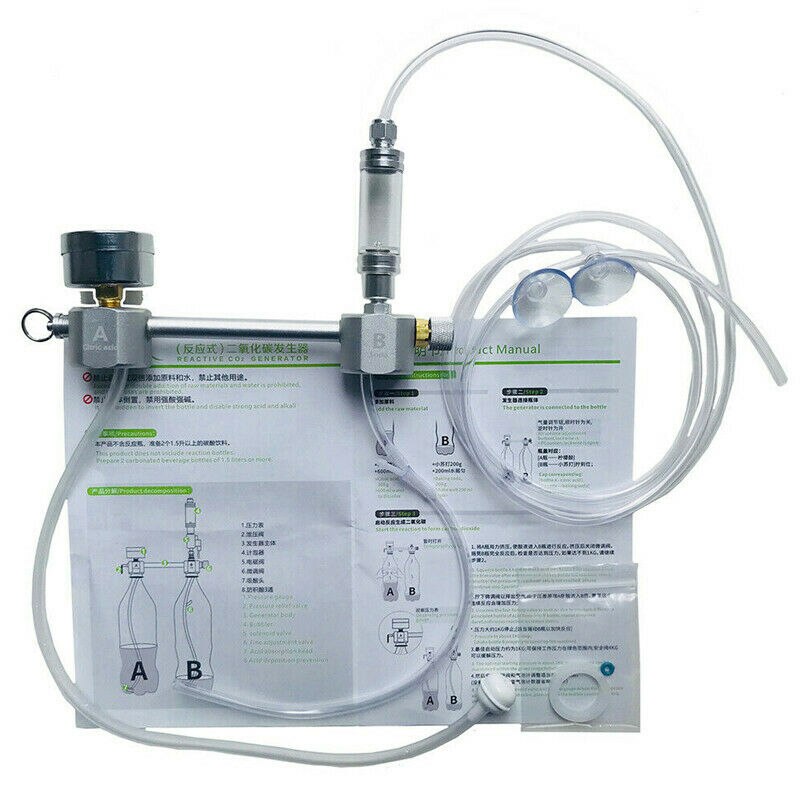 High Strength Silver CO2 Generator for Plants Aquarium CO2 DIY System Kit Pressurized w/ Bubble Counter CO2 Equipment