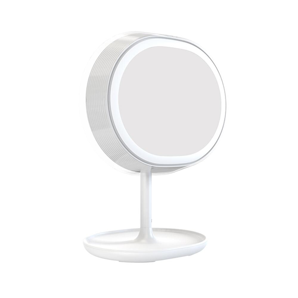 Portugal LED espelho de maquiagem 180 ° giratório de três velocidades de brilho ajustável toque espelho de beleza espelho de maquiagem de mesa portátil para selfie maquiagem luz de preenchimento luz espelho maquiagem: White Makeup Mirror