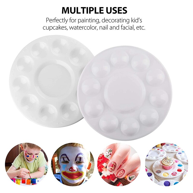 12Pcs Verf Lade Paletten Ronde Plastic Pallets Voor Acryl Olie Aquarel Craft Professionele Diy Art Schilderen